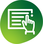 Hand on paperwork icon