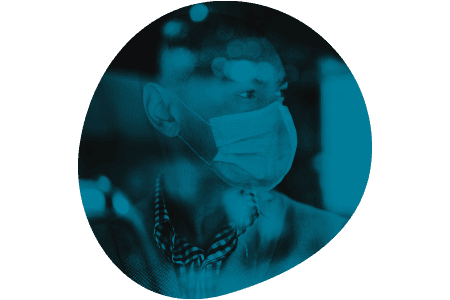 Man wearing mask for covid-19