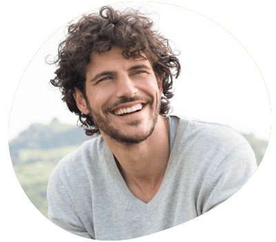 Man enjoying the outdoors and smiling