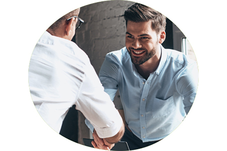 Two colleagues shaking hands