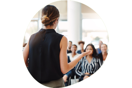 Woman giving a lecture