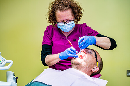 Nurse at Sycamore House Dental Practice with a patient