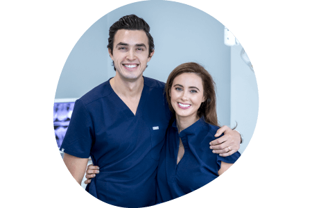 Drs Simon and Meghan Chard in their dental practice