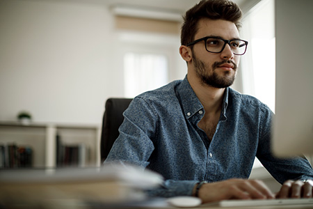 Man working at computer