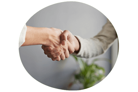 Shaking hands to agree a sale