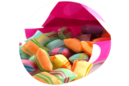 Sweets in a bag on the table