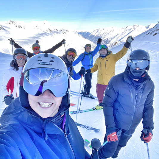 A group of Denplan dentists on the ski slopes