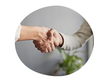 Two people shaking hands