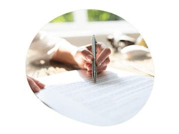 Patient signing contract