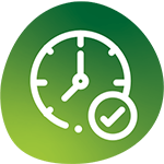 Clock and tick icon