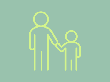 Icon of a adult holding hands with a child